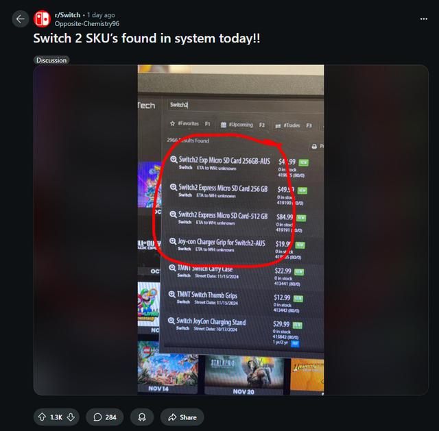 Switch2或支持MicroSD express