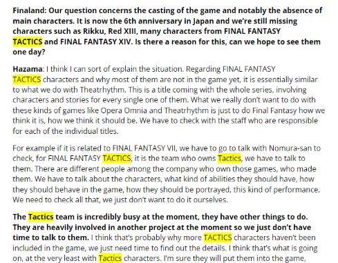 《FFT》复刻降临？SE制作人透露开发团队在爆肝新项目