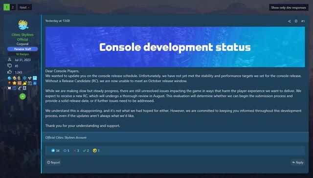 《城市天际线2》主机版再次跳票