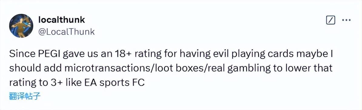 《小丑牌》制作人不满游戏被评级为18+