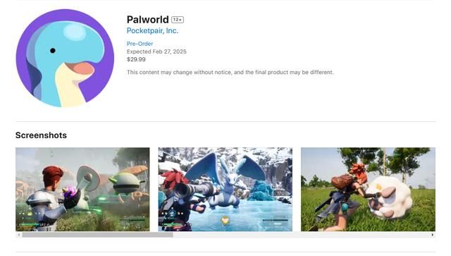 《幻兽帕鲁》Mac版延期发售