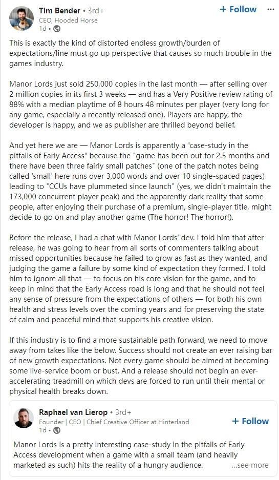 《庄园领主》发行商回应游戏更新慢:我们更注重质量