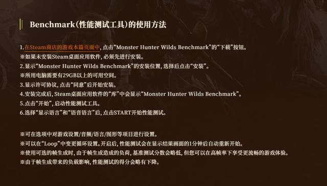 《怪物猎人：荒野》硬件测试工具现已上线Steam