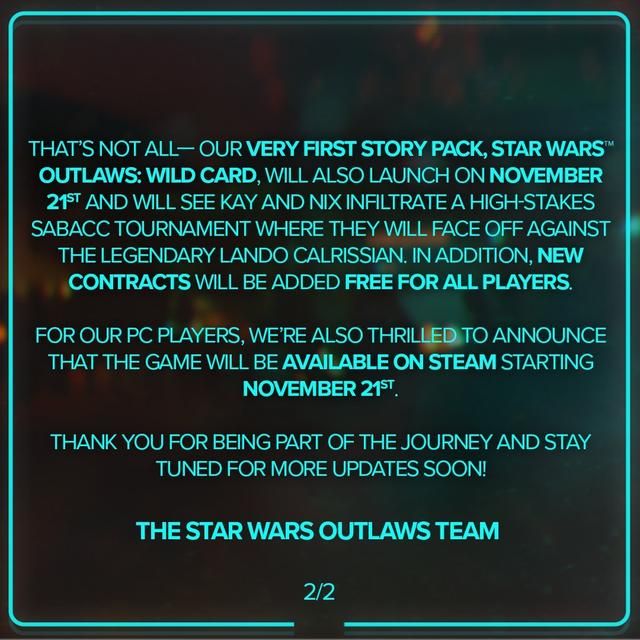 《星球大战:亡命之徒》11月21日登陆Steam