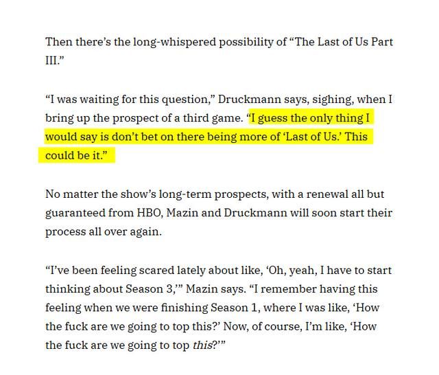 《最后生还者》游戏可能没有第三部 第二部可能就是终点