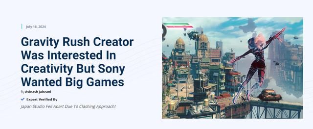 《重力异想世界》制作人：索尼深受“高成本大作”掣肘