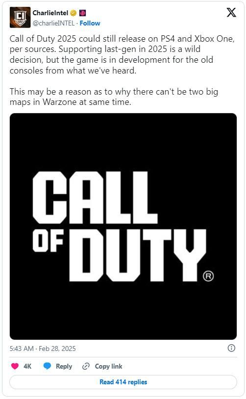 传《使命召唤》新作会登上一代主机 或是《黑色行动2》的直接续作