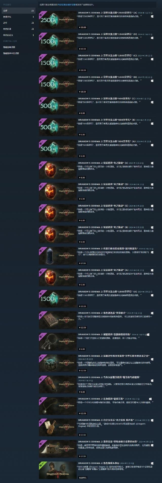 卡普空调查《龙之信条2》DLC价格玩家接受程度