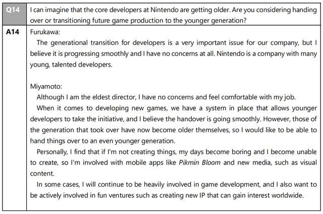 开发成员老龄化 宫本茂希望更年轻一代来接手开发