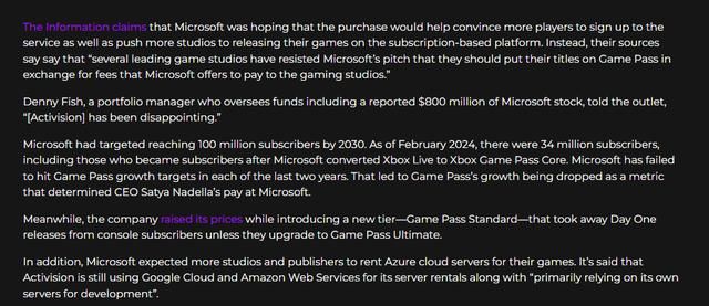 微软收购动视暴雪收效极低