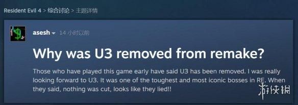 生化危机4通关玩家爆料:没看到U3和艾达王篇 可能被删了!
