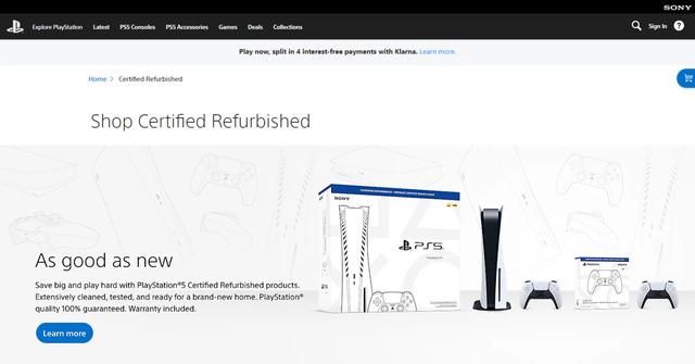 索尼将推出官翻PS5 售价低100美元