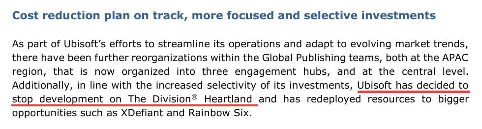 继续“降本增效”！《全境封锁：中心地带》终止开发