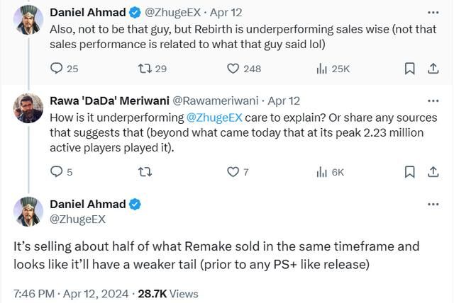 表现不佳！分析师称《FF7重生》同期销售仅为前作一半