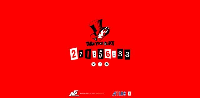 《女神异闻录5》官方公开倒计时网页