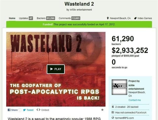《废土3》众筹前:聊聊《废土2》、Inxile与其他