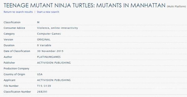 《忍者神龟:曼哈顿变种》成就列表泄露