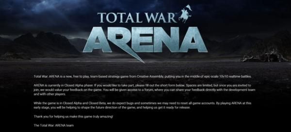 快去申请《全面战争：竞技场》的测试资格